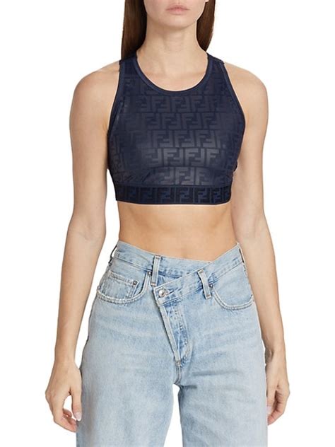 fendi white sports bra|fendirama cross back bra.